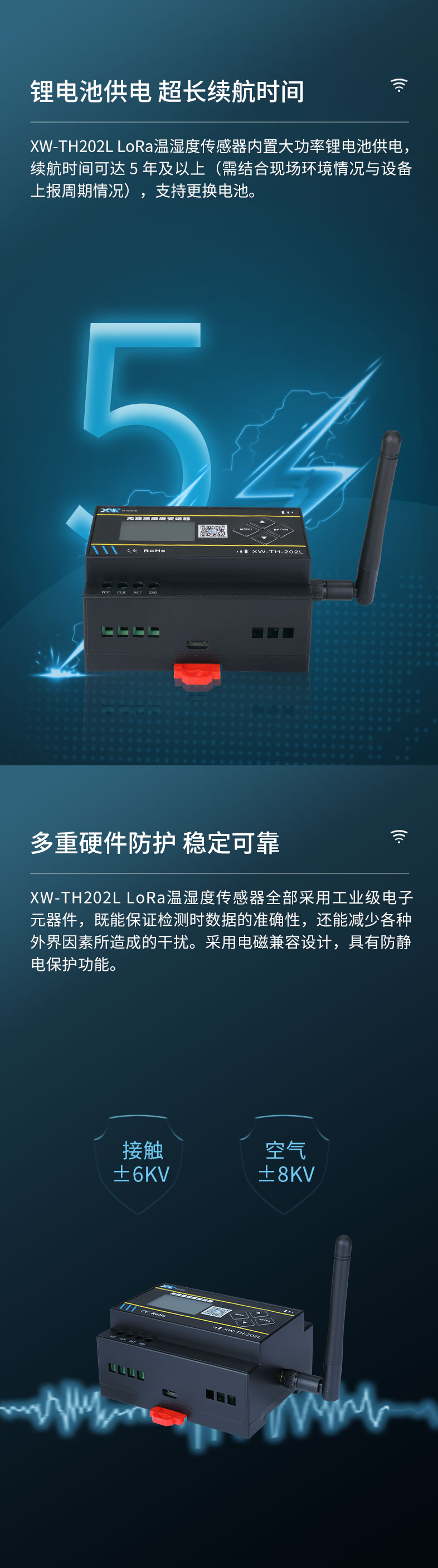 XW-TH202L LoRa温湿度传感器详情页3