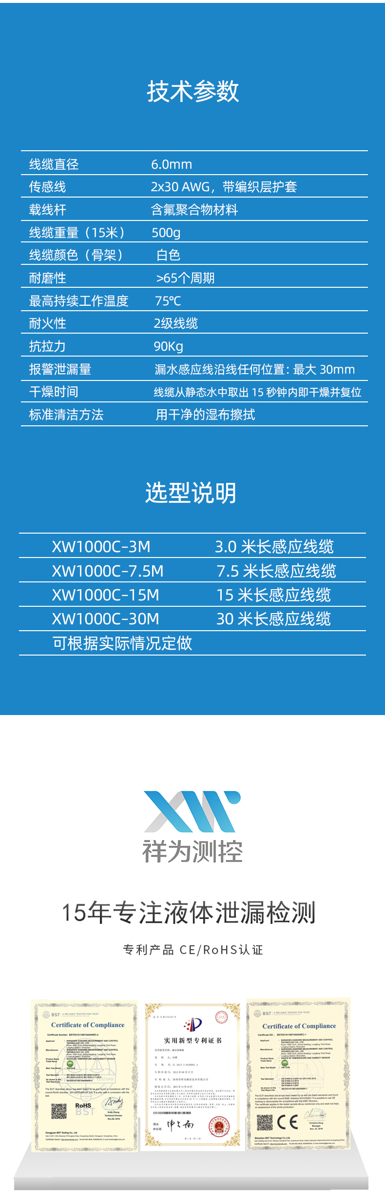 XW 1000C 定位感应线（遇水变色）4